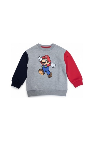 Mario Kışlık Erkek Çocuk Sweatshirt Gri