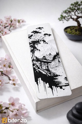Japon Bahçesi Temalı Kitap Ayracı