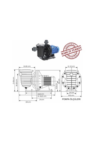 Atlas 1.5 Hp Havuz Pompası - Trifaze