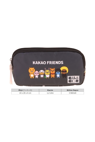 Calacilo Erkek Çocuk İlkokul Kalem Çantası - Kakao Friends Baskılı Siyah Renk Kakao Friends - C4079 Siyah - Gri