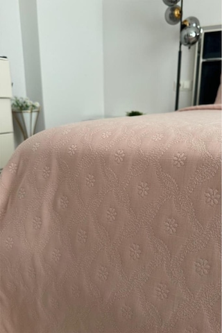 Powderlove 2 Parça Tek Kişilik Yatak Örtüsü 180x235 Cm Pudra Pudra