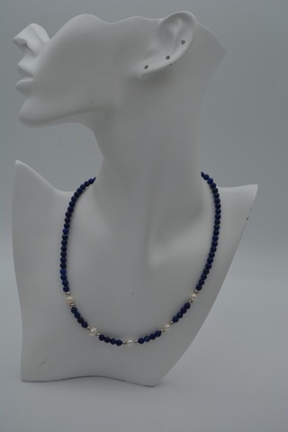 Stoneage Lapis Lazuli Ve Incili Kadın Kolye Beyaz