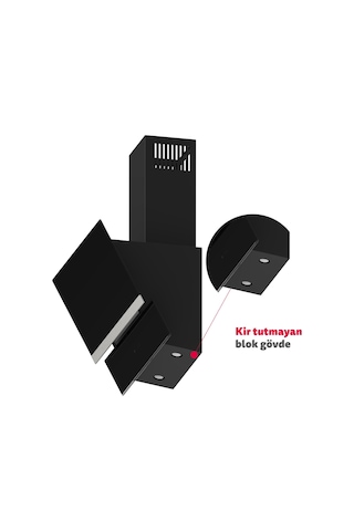 Simfer 8738 60CM Premium Dokunmatik Inox Dekorlu Cam Davlumbaz