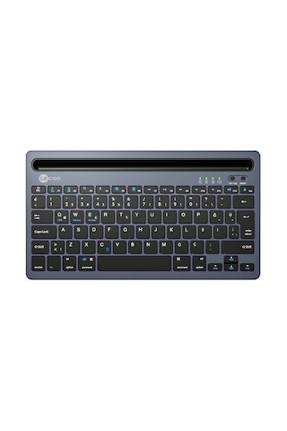 Lecoo,   Bk100 Bluetooth V3.0 Çoklu Cihaz Uyumlu Şarj Edilebilir Kablosuz Gri Türkçe Q Klavye