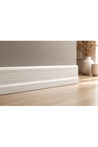 Laminant Parke Süpürgelik 6cm Premium Beyaz Meşe