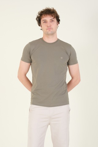 Giyim Dünyası Erkek Sıfır Yaka Basic T-shirt Haki 001