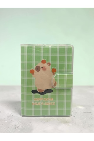 Happy & Fun Capybara A7 Not Defteri , Çıt Çıtlı Cep Defteri - Yeşil