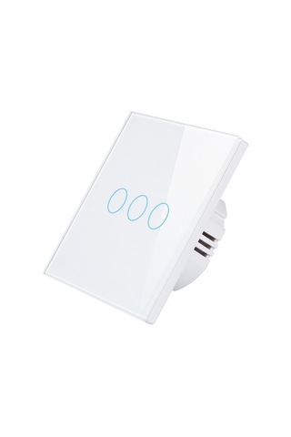 Yaleker Akıllı Wi-fi Anahtarı: Ses/app/rf433 Kontrol, Alexa/google Uyumlu, Zamanlayıcı, Grup Paylaşımı, 3 Yollu Beyaz Beyaz