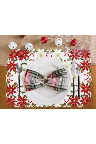 Xiaaokeji 6'lı Amerikan Servisi Seti İşlemeli Noel Atatürk Çiçeği Ve Kutsal Ağaç Tasarımı Diğer