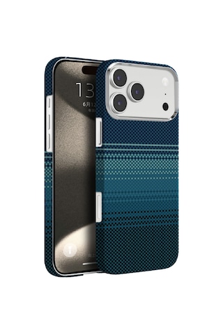 Knit Apple iPhone Uyumlu 17 Pro Max Kevlar Series Kılıf Lf - 114 Mavi