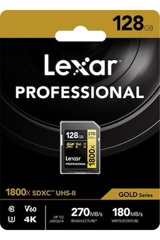 Lexar Gold Series 1800x 128 GB SDXC Class 10 UHS-II Hafıza Kartı