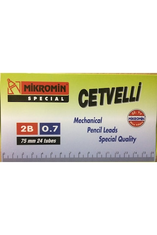 Mikromin 0.7 MM Cetvelli Kalem Ucu 75 MM Kutuda 24 Adet