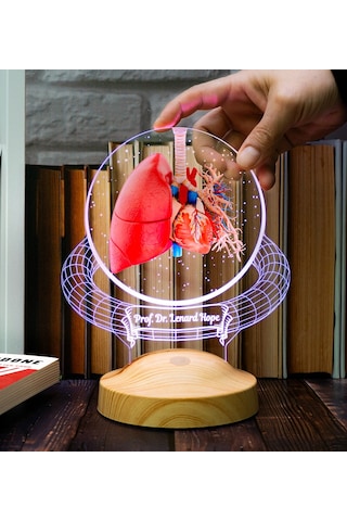 Akciğer Tasarımlı 3d Led Lamba Göğüs Hastalıkları Uzman Doktoruna Özel Hediye, Pulmonoloji Uzmanlarına, Sağlık Çalışanlarına İsimli Kişiye Özel Hediye