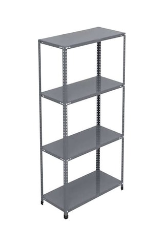 43x93 4 Katlı Gri Renk Depo Rafı & Civatalı Raf Sistemi & Depo Raf Sistemleri Gri