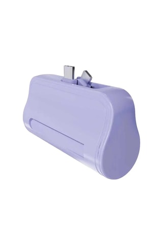 Miniso Lisanslı Çift Kablolu 4500mah Powerbank X-45dx Mor Kompakt Şarj Desteği Lila