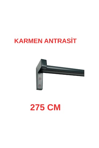 Karmen Ahşap Başlıklı İki Kanallı Dekoratif Ray Antrasit 275 Cm Antrasit