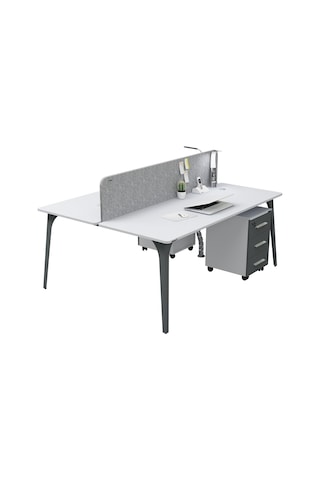 Uzay Ofis Sharp İkili Çalışma Masası - 140 Cm Renksiz Uzay Ofis Sharp İkili Çalışma Masası - 140 Cm Renksiz