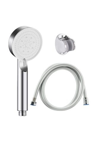 Maxima Gri Turbo 5 Fonksiyonlu Duş Başlığı + Pvc Hortumu + Mafsal Krom
