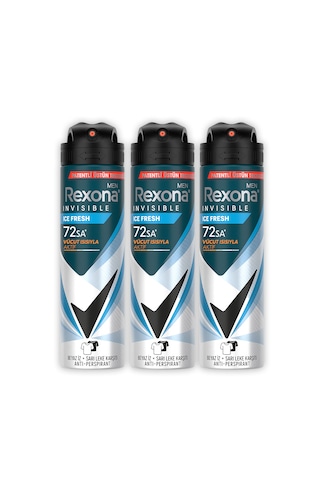Rexona Men Invisible Ice Fresh Erkek Sprey Deodorant 3x150 ML