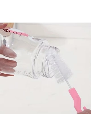 7 Parça Bebek Biberon Emzik ve Şişe Temizleme Fırçası Seti - Pipet Temizleyici & Steril Maşa Hediyeli