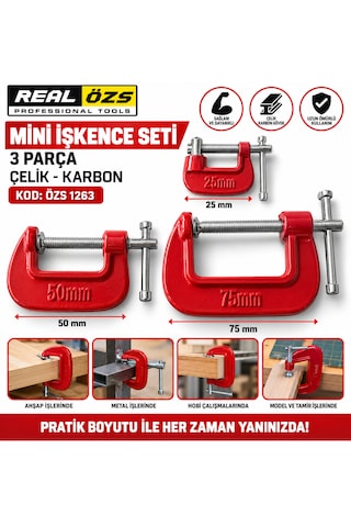 Mini İşkence Seti 3 Parça Çelik Karbon Kod : Özs 1263