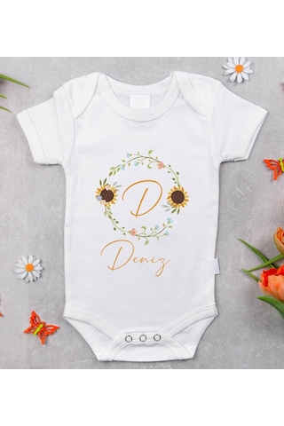 Bitmeyenkartus Bk Kids Harfli Isimli Bebek Body Zıbın - Model 3 Beyaz