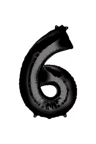 6 Yaş Siyah Folyo Balon 34 Inc 76 Cm Tüm Yaşlar