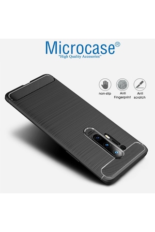 Microcase Oneplus 8 Pro Brushed Carbon Fiber Silikon Kilif -Siyah 439342532