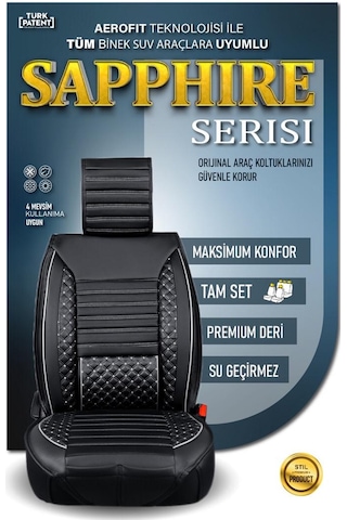 Volkswagen Jetta Mk 5 2005-2010 Oto Koltuk Kılıfı Ön Arka Set Siyah Beyaz Plus Serisi Scr