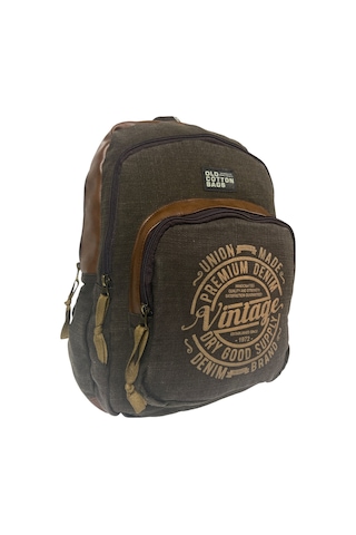 Old Cotton Cargo Kaliteli Siyah Vintage Salaş Baskılı Disayn Günlük Gezi Okul Sırt Çantası Revilla Bag 28x38cm Sarı