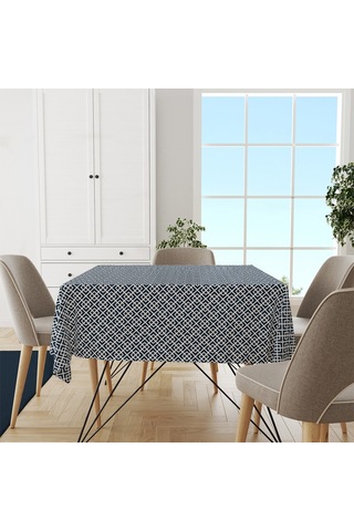 Adawall Mavi Geometrik Masa Örtüsü