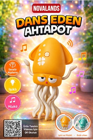 Dans Eden Şarjlı Müzikli Işıklı Ahtapot-emeklemeye Yardımcı Dansçı Kali Sarı