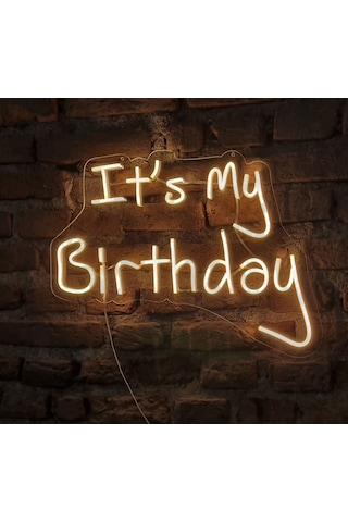 İt's My Birthday Yazılı Neon Led Duvar Aydınlatması