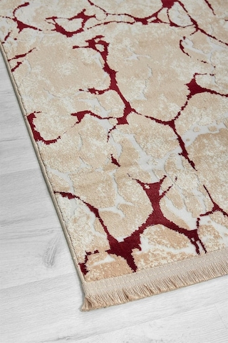 Bordo Bambu Yumuşak Yüzeyli Dokuma Çocuk Odası Oturma Odası Salon Mutfak Halısı Yolluk -75 Kırmızı