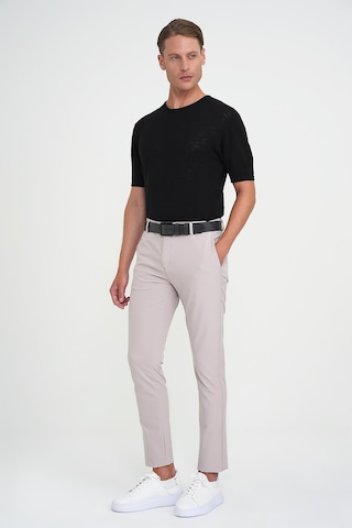 Efor Slim Fit Yan Cepli Esnek Düz Koyu Vizon Pamuk Pantolon P 1197 Vizon