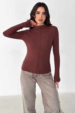 Noa & Noa Kadın Dikiş Detaylı Fit Bluz White Line bordo