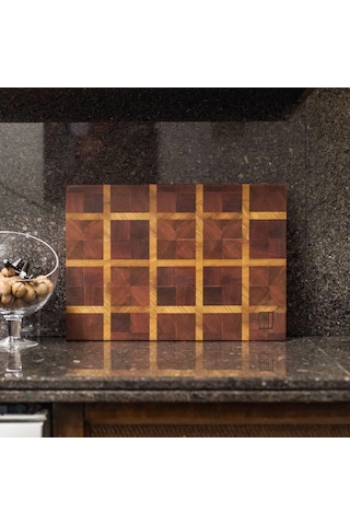Kaf Ahşap Kesme Tahtası Kesme Tahtası Sapelli End-grain Large