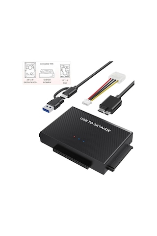 Elmpaly Usb 3.0 Sata Ide Adaptörü 2.5 3.5 Inch Ssd Dvd Cd Rom Çevirici Harici Disk