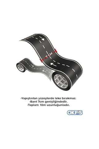 Otobant Eğitici Ve Eğlenceli Yol Yapım Bandı - Çocuk Trafik Bantı - Road Tape Oyun Bandı