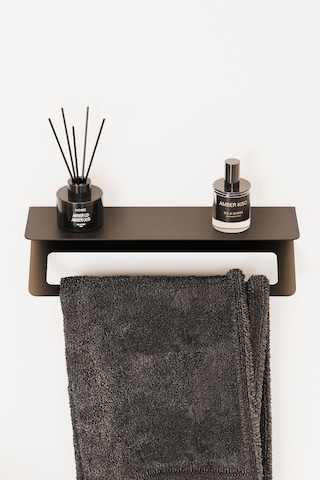 Zift Unique Mat Siyah Ömür Boyu Paslanmaz Çelik Havlu Askısı , Raflı Ve Yapışkanlı Havlu Tutacağı, Havluluk 30cm Diğer