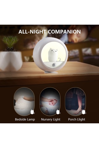 Reedark Bebek Gece Lambası: 4000k Kedili Sensörlü, 2 Parlaklık Seviyeli, Manyetik Ve Asılı Kullanım, Pembe Renk Pembe