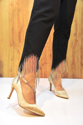 Prego Park Moda Taş Biye Detaylı Topuklu Kadın Ayakkabı Nut D8995 N Nut