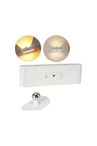 Ledx Sk-bd188f Çift Yönlü Hareket Sensörlü Dekoratif Şarjlı Duvar Aplik 2 Mercekli 15 Smd Ledli 3000k-4000k-6500k Beyaz