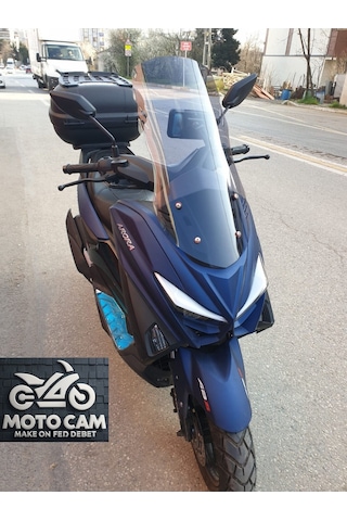 Motocam Arora Max T Ön Cam 2022-2026 Model 55cm Füme Renkli 4mm Kısa