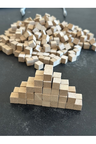 Nest Woodtr 1x1x1cm 100 Adet Mdf Küp Ham Doğal Boyanabilir Mdf Küp Minecraft Küp Zeka Oyunu