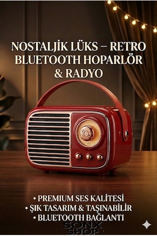 Sonx Nostaljik Bluetooth - Fm Radyo, Usb Bluetooth Kablosuz Hoparlör