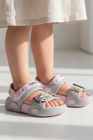 Supernova Ultra Konfor Çift Tabanlı Ortopedik Bebek Ve Çocuk Sandalet Terlik 25-36 Beden Gri