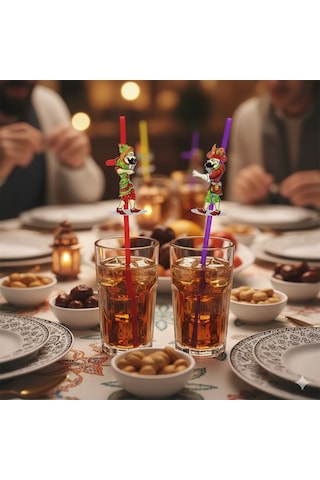 Hacivat Karagöz Temalı 10'lu Artistik Pipet Ramazan Parti Süsü Diğer
