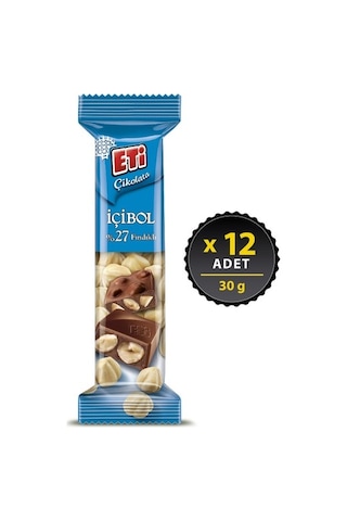 Eti Çikolata İçibol %27 Fındıklı 12 x 30 G