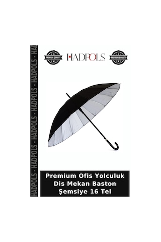 Hadpols Premium Ofis Yolculuk Dis Mekan Baston Şemsiye 16 Tel Çok Renkli